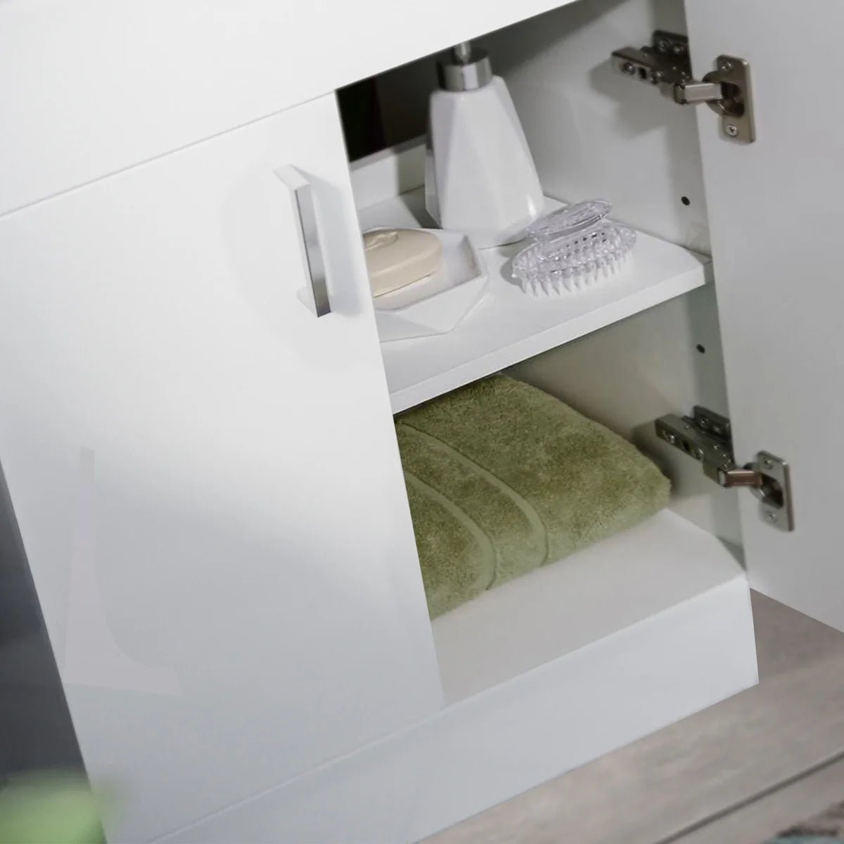 Onken 600mm White Vanity Cabinet And Rectangle Counter Top Basin Sink Unit