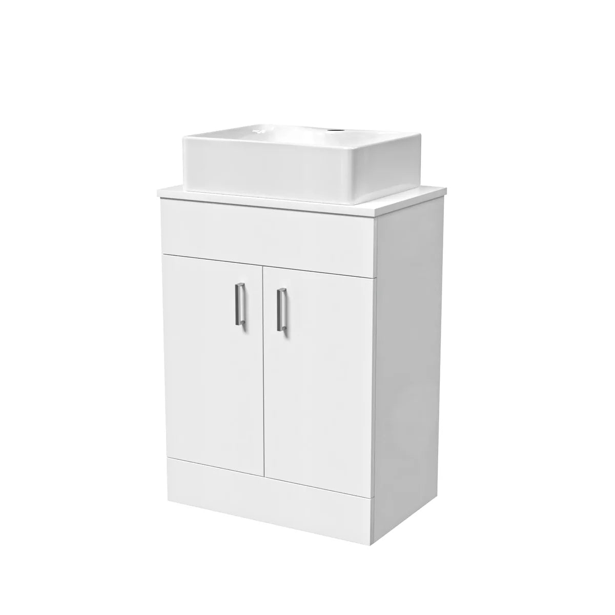 Onken 600mm White Vanity Cabinet And Rectangle Counter Top Basin Sink Unit