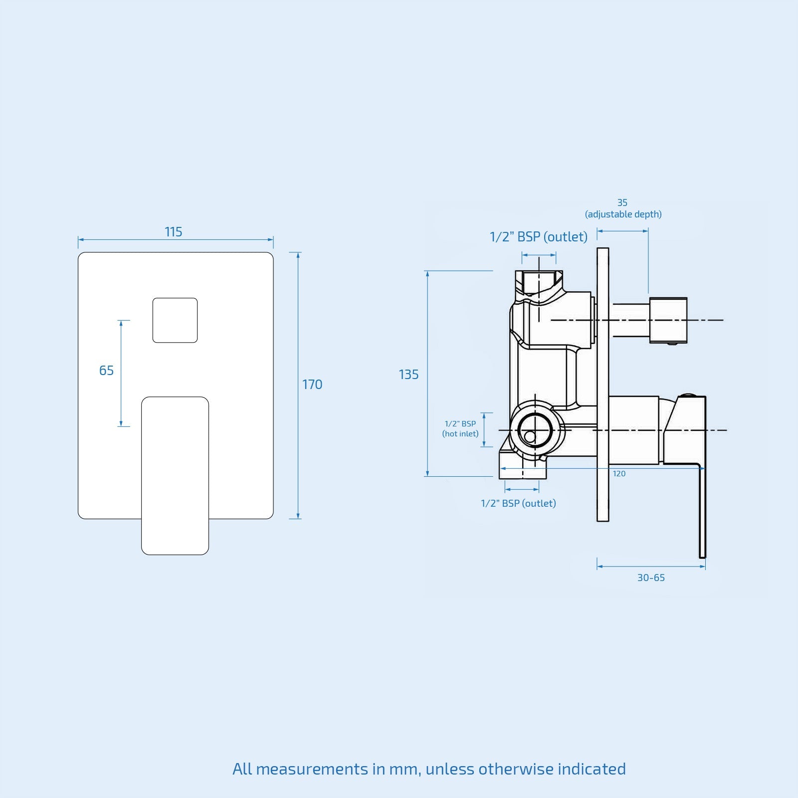 Concealed Shower Mixer Chrome