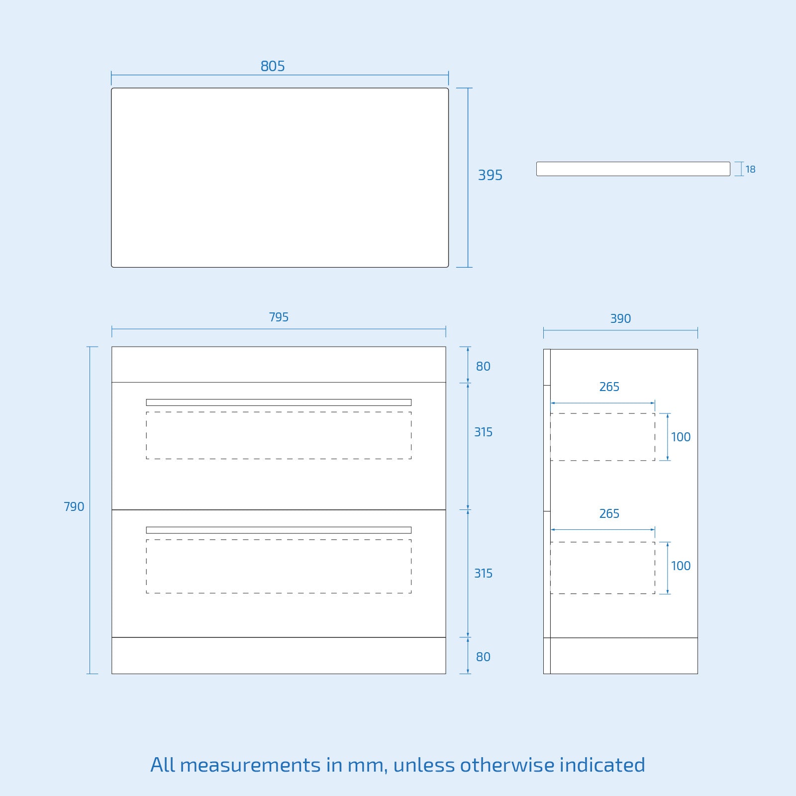 Nanuya Matte Grey 800mm Vanity Cabinet And Rectangle Counter Top Basin Sink
