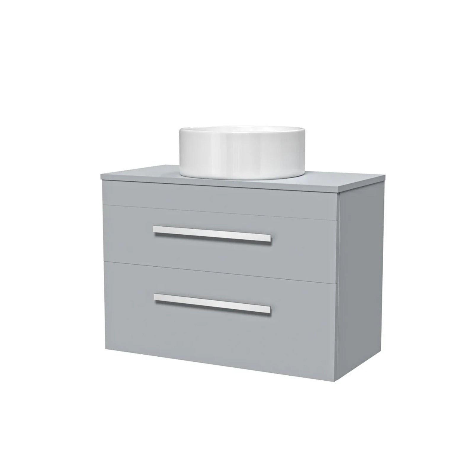 Wall Hung Matte Grey 800mm Drawers Cabinet With Basin and Worktop
