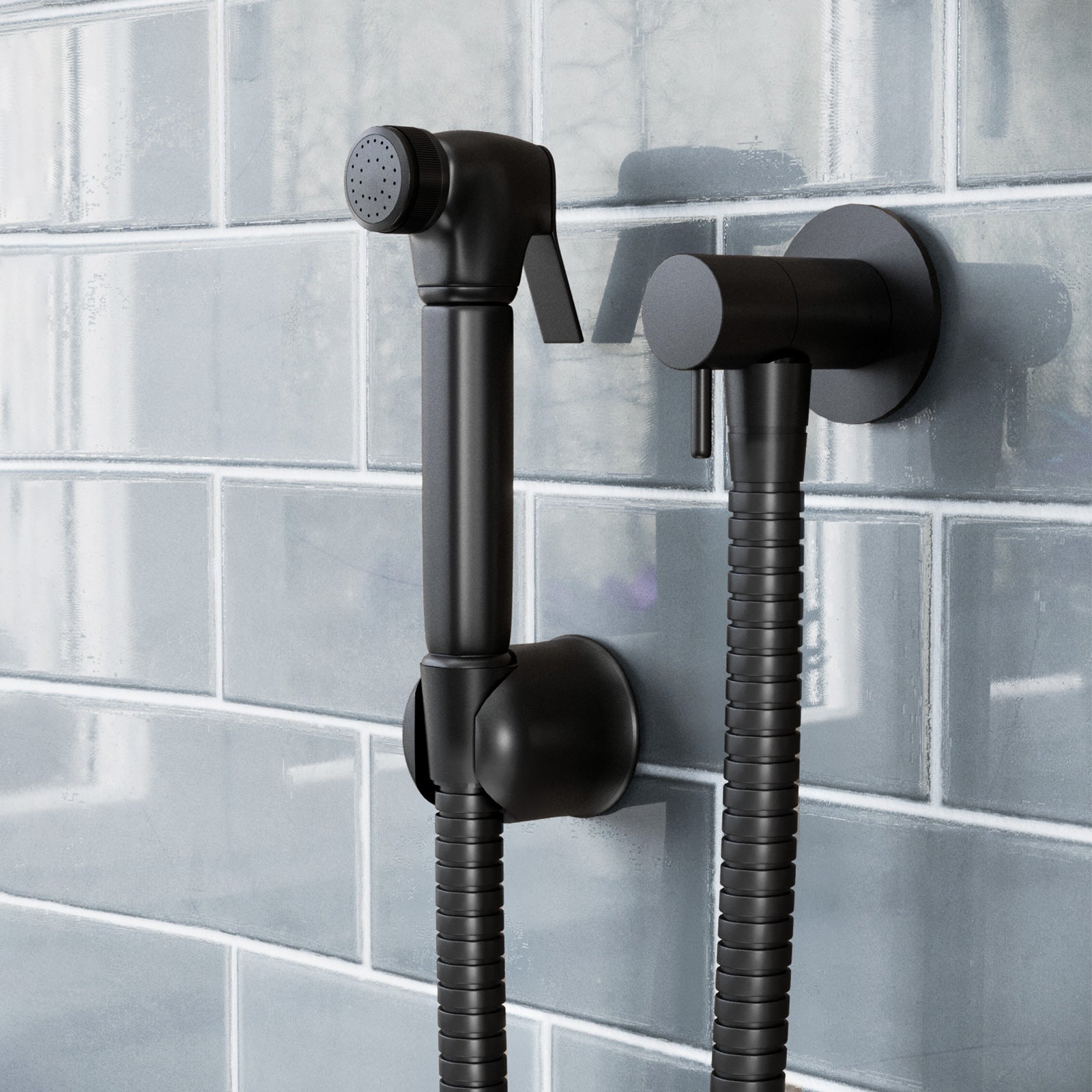 Contemporary Matt Black Hand Shower Bidet Douche Kit