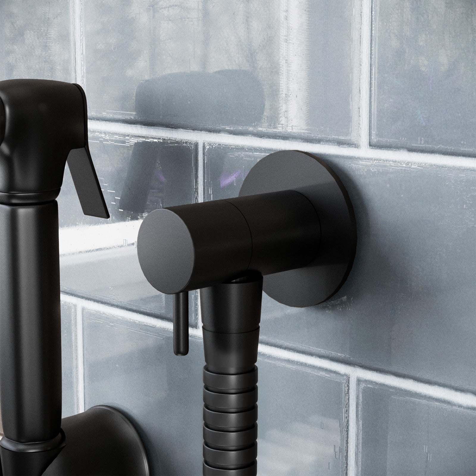 Contemporary Matt Black Hand Shower Bidet Douche Kit