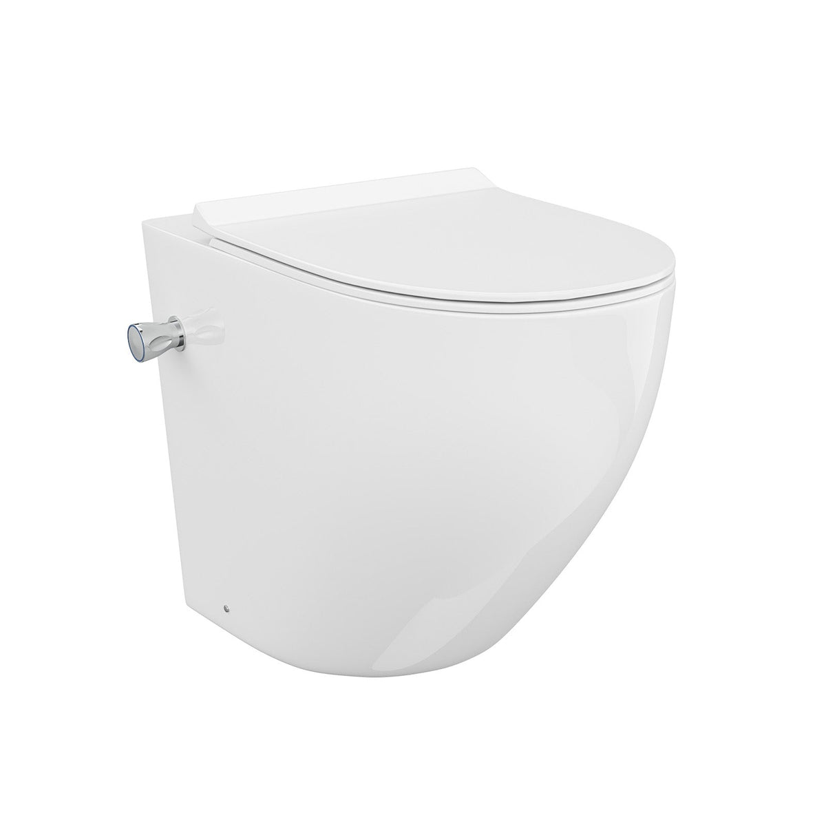 Rimless Comfort Height Back To Wall Toilet With Integrated Bidet