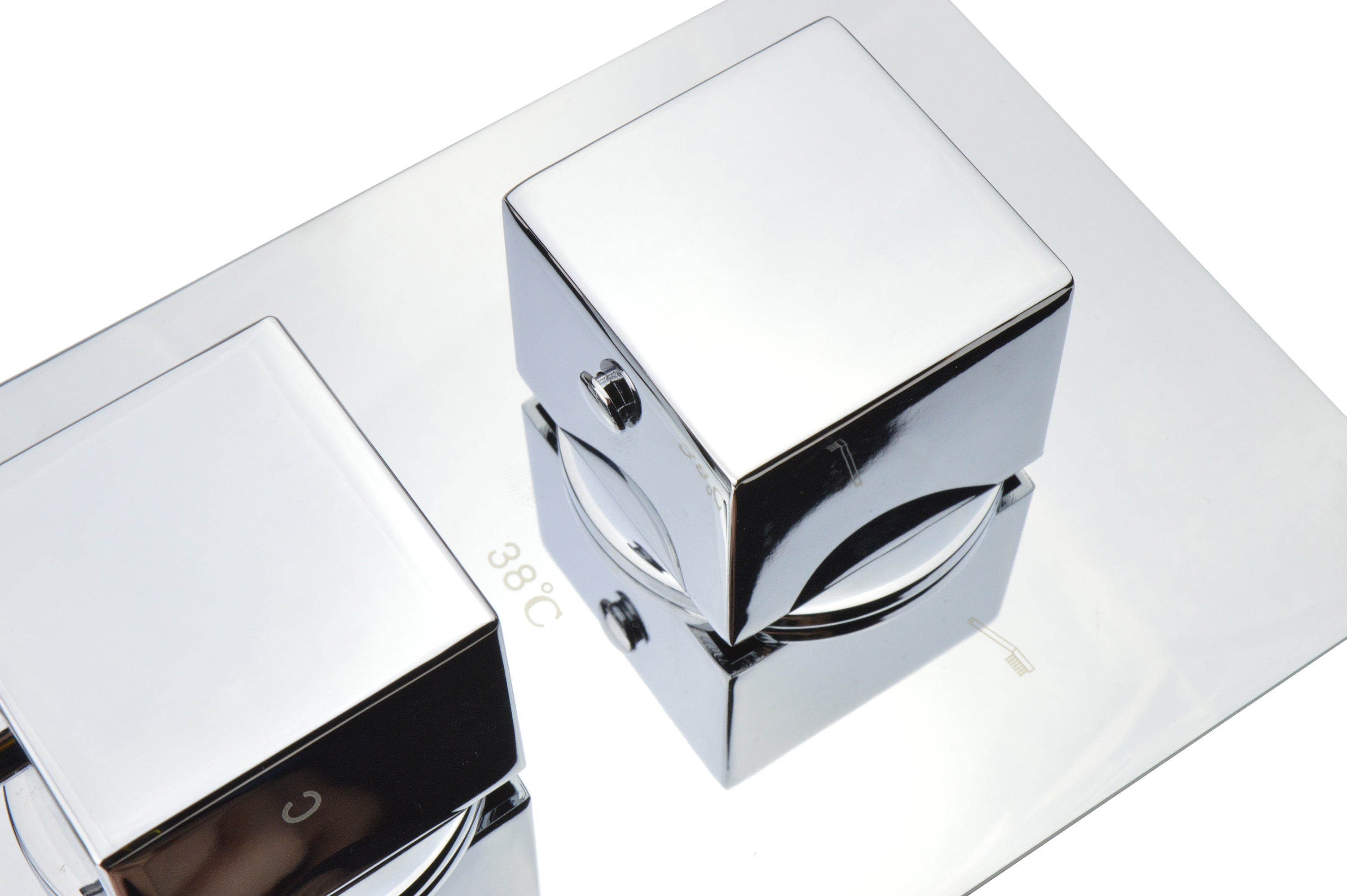 Temel Bathroom 1-Way Concealed Thermostatic Shower Valve Mixer and Shower Head