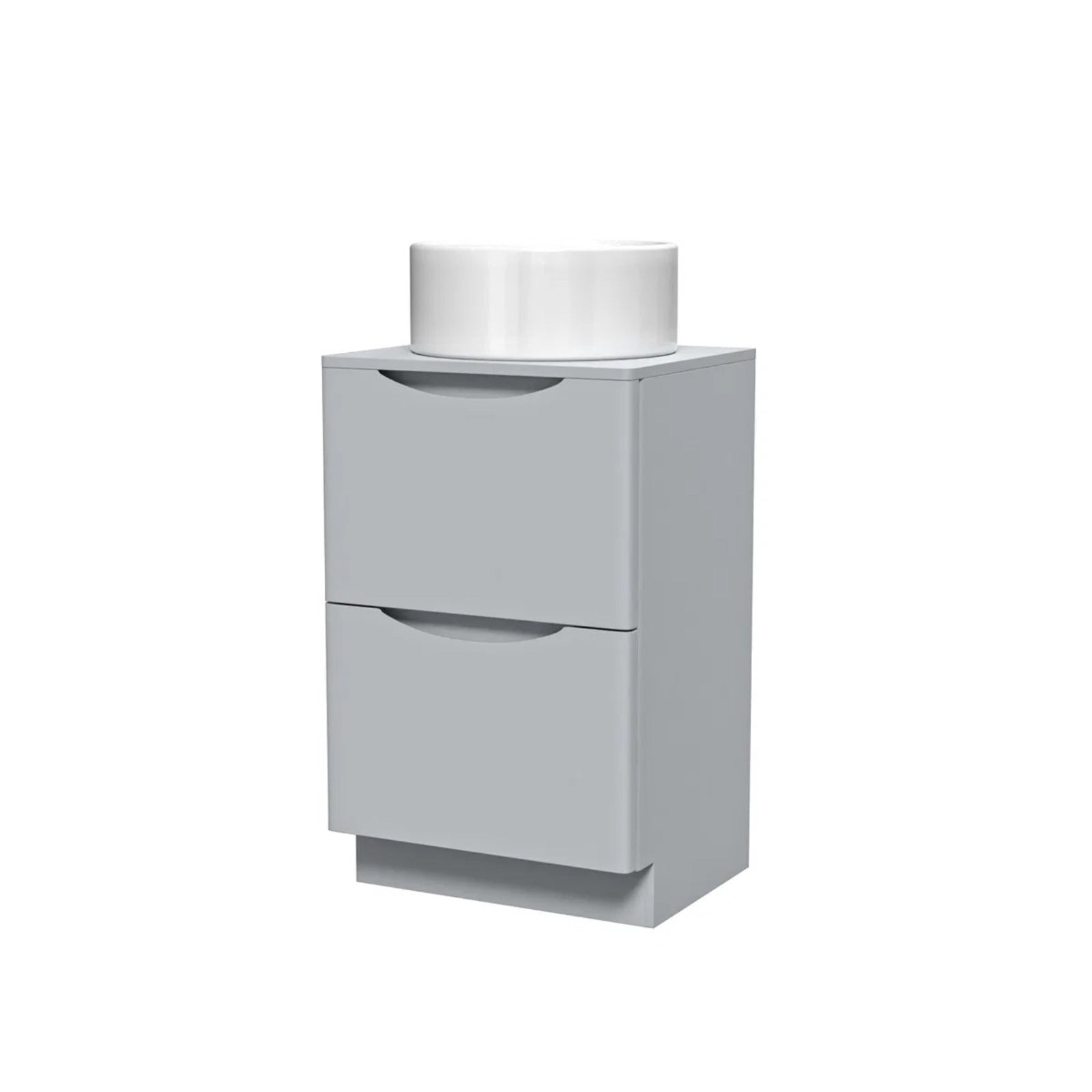 500mm Matte Grey Freestanding Vanity With Worktop and 420mm Round Basin