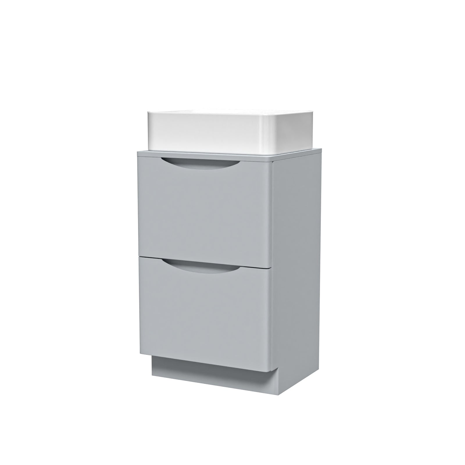 Merton 500mm Matte Grey Freestanding Vanity Unit With Square Bowl Basin