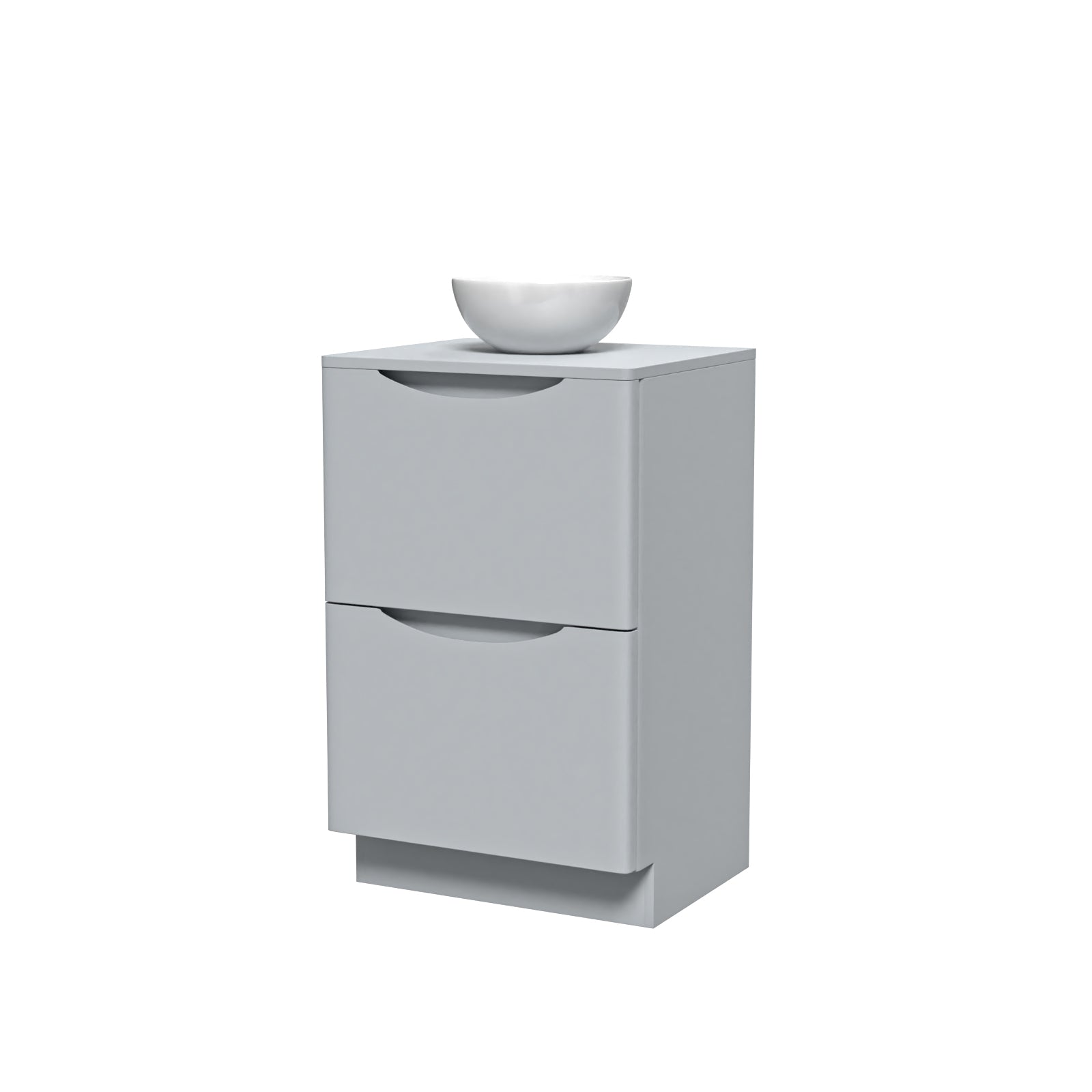Merton Matte Grey 500mm Bathroom Freestanding Vanity Unit Round Ceramic Basin