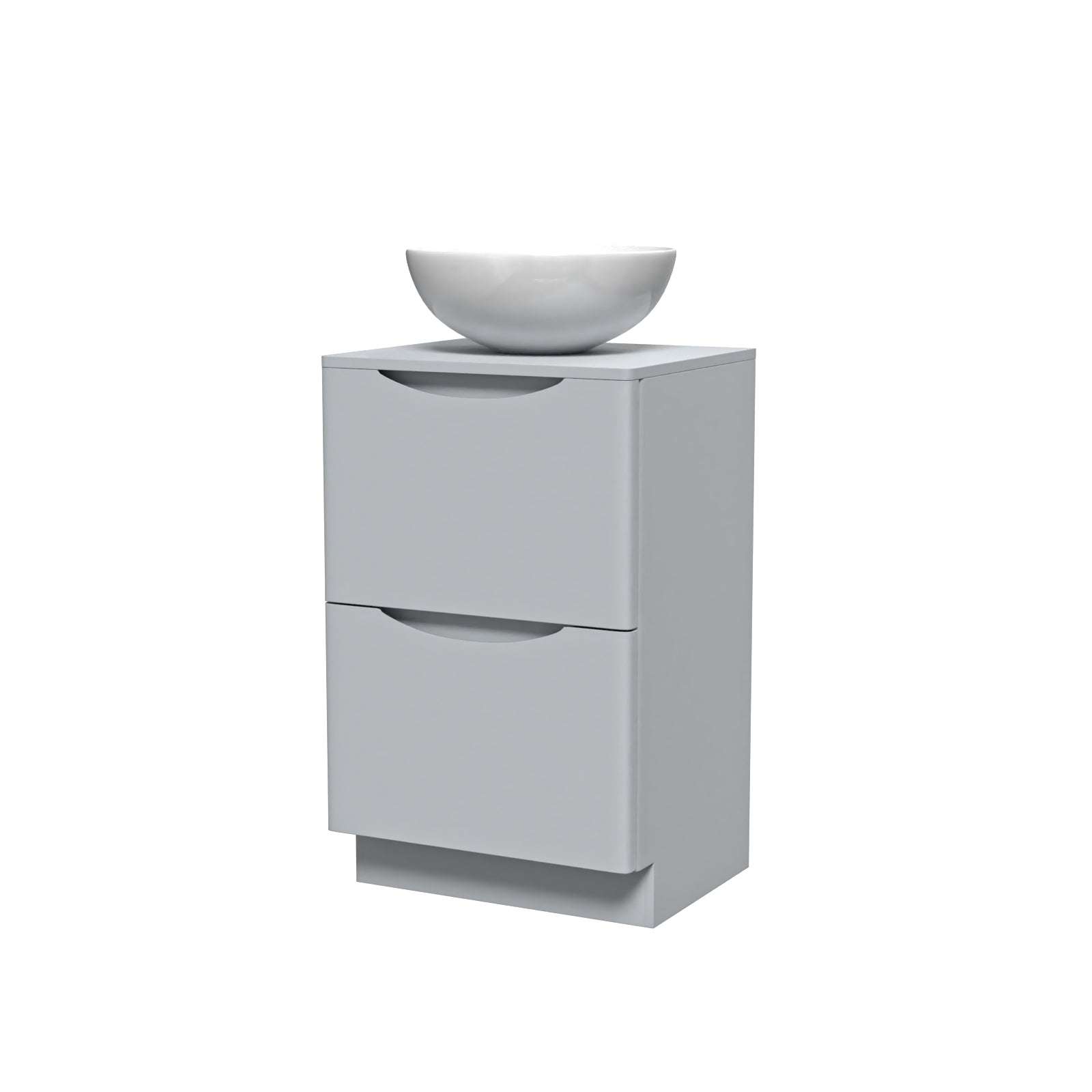 Merton Matte Grey 500mm Freestanding Vanity Round Ceramic Countertop Basin