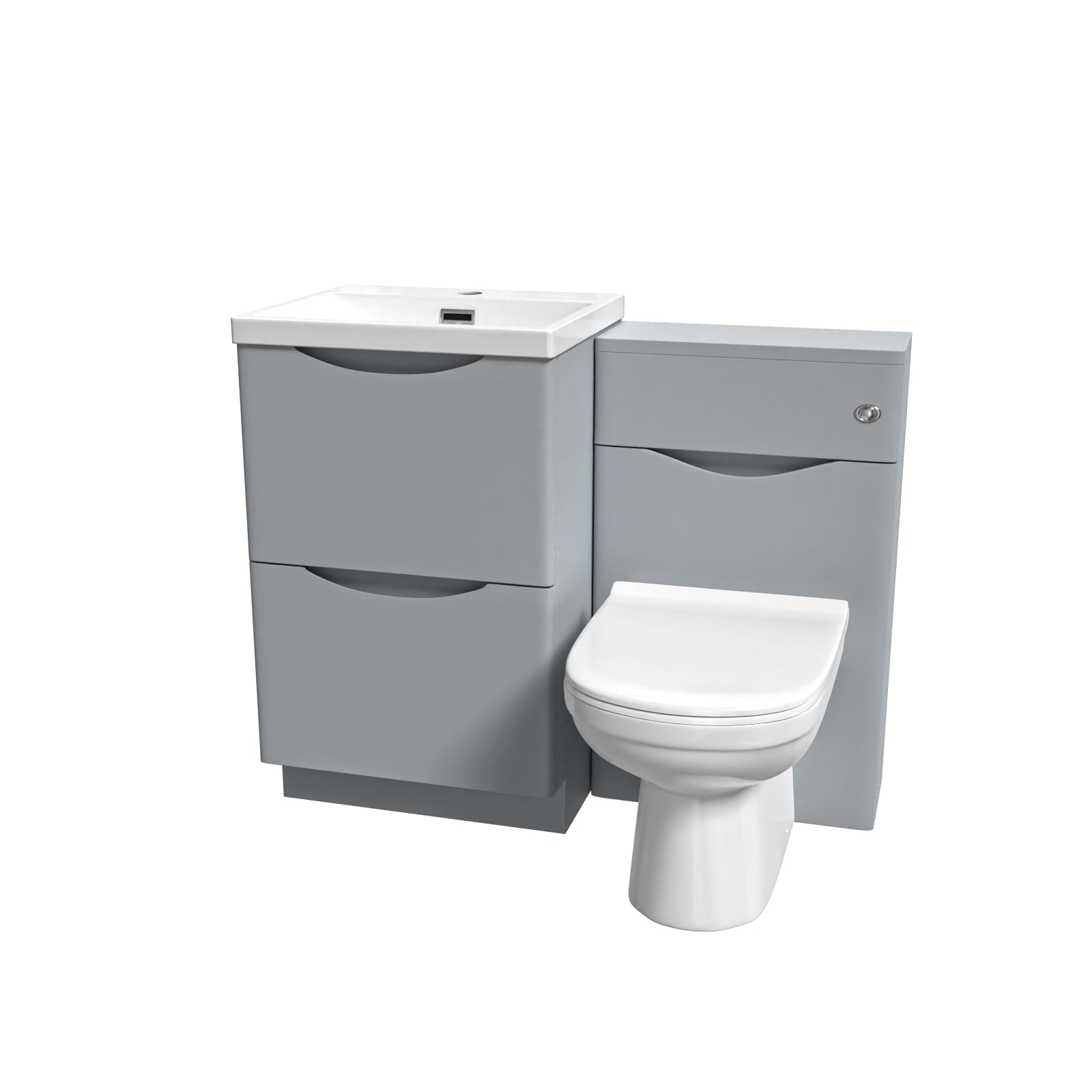 Merton Matte Grey 1000mm Freestanding Basin WC Vanity Unit & BTW Toilet