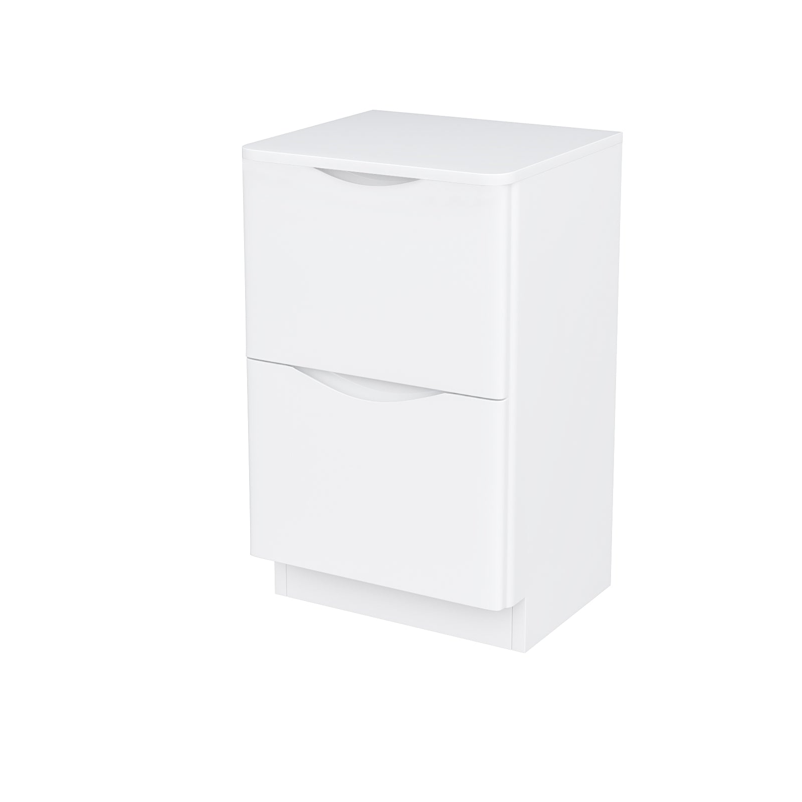 Merton 500mm Gloss White 2 Drawer Work Top Freestanding Vanity Unit Bathroom