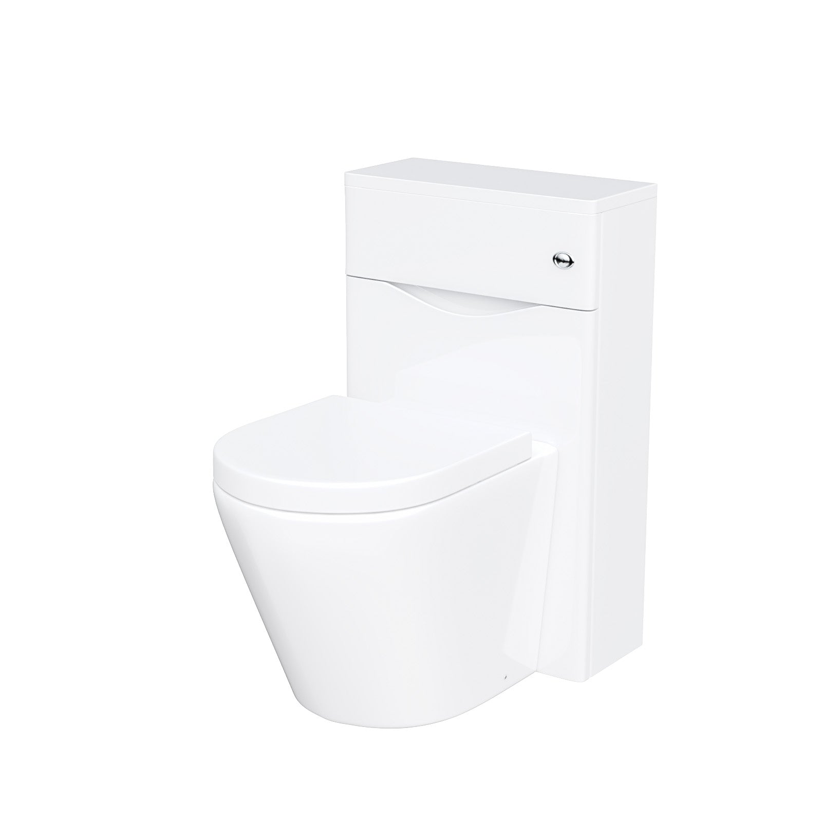Merton 500mm WC Unit & Rimless Back To Wall Toilet White Flat Pack