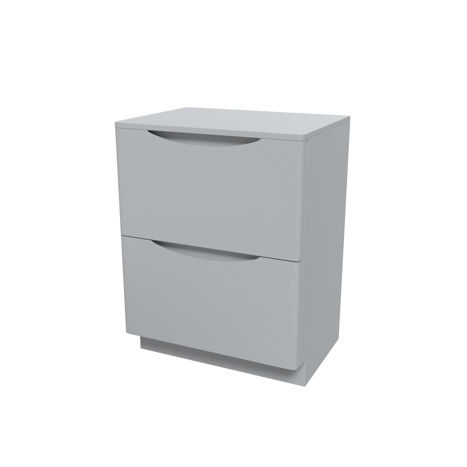 Merton Matte Grey 600mm 2 Drawer Work Top Freestanding Vanity Unit Bathroom