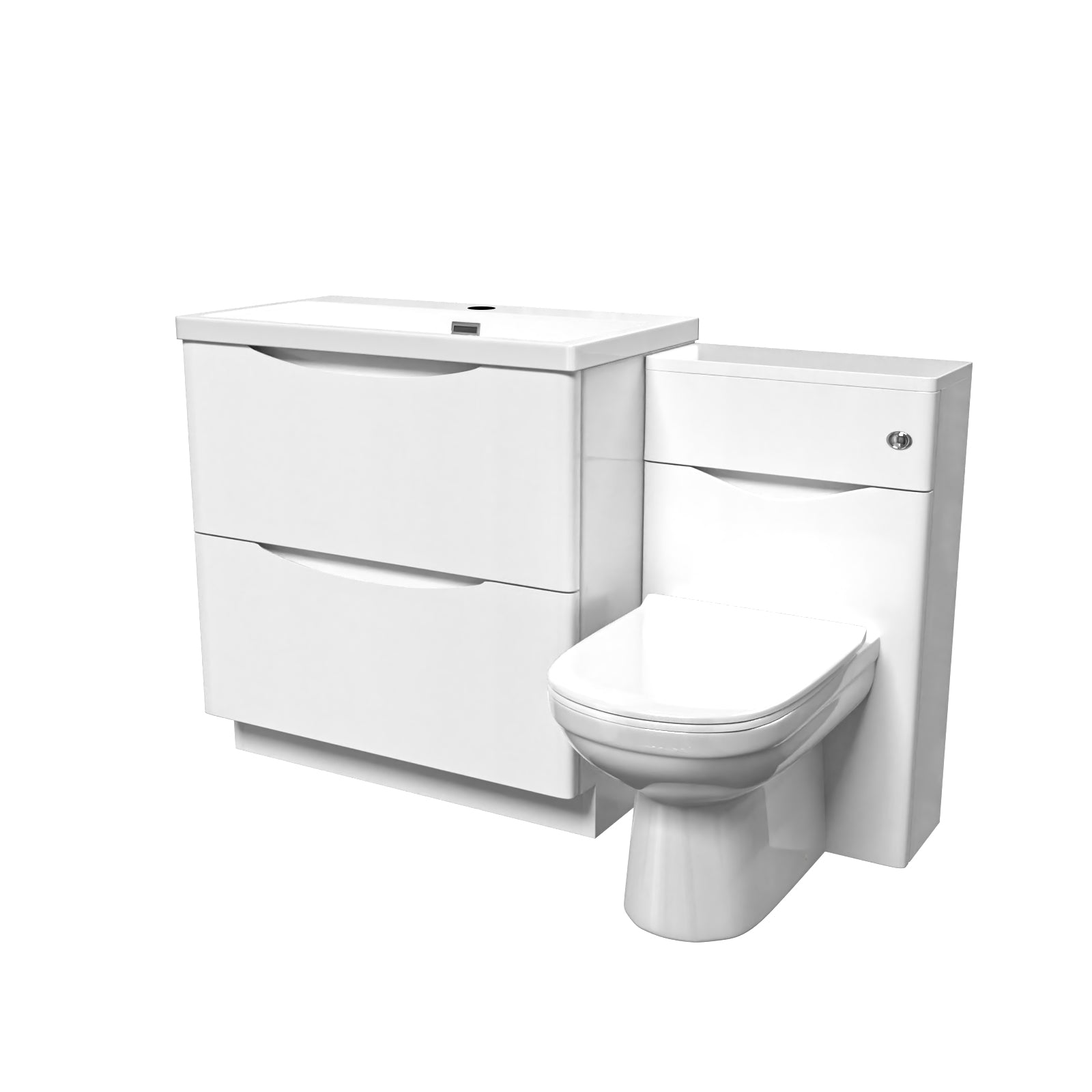 Bathroom vanity unit with toilet