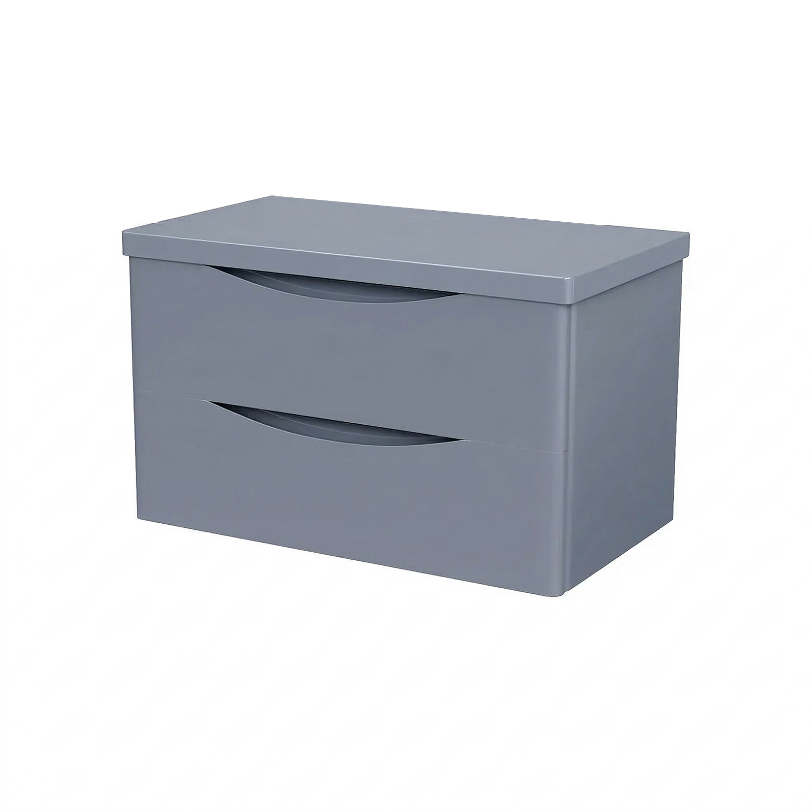 Merton 800mm Steel Grey Wall Hung 2 Drawers Worktop Vanity Unit
