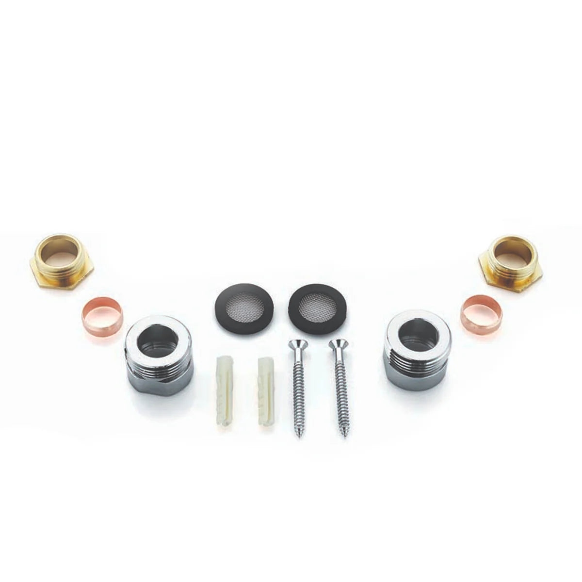 Brushed Brass Wall Mount Fixing Plate Kit for Bar Shower Valves - EASYKIT-03BB+