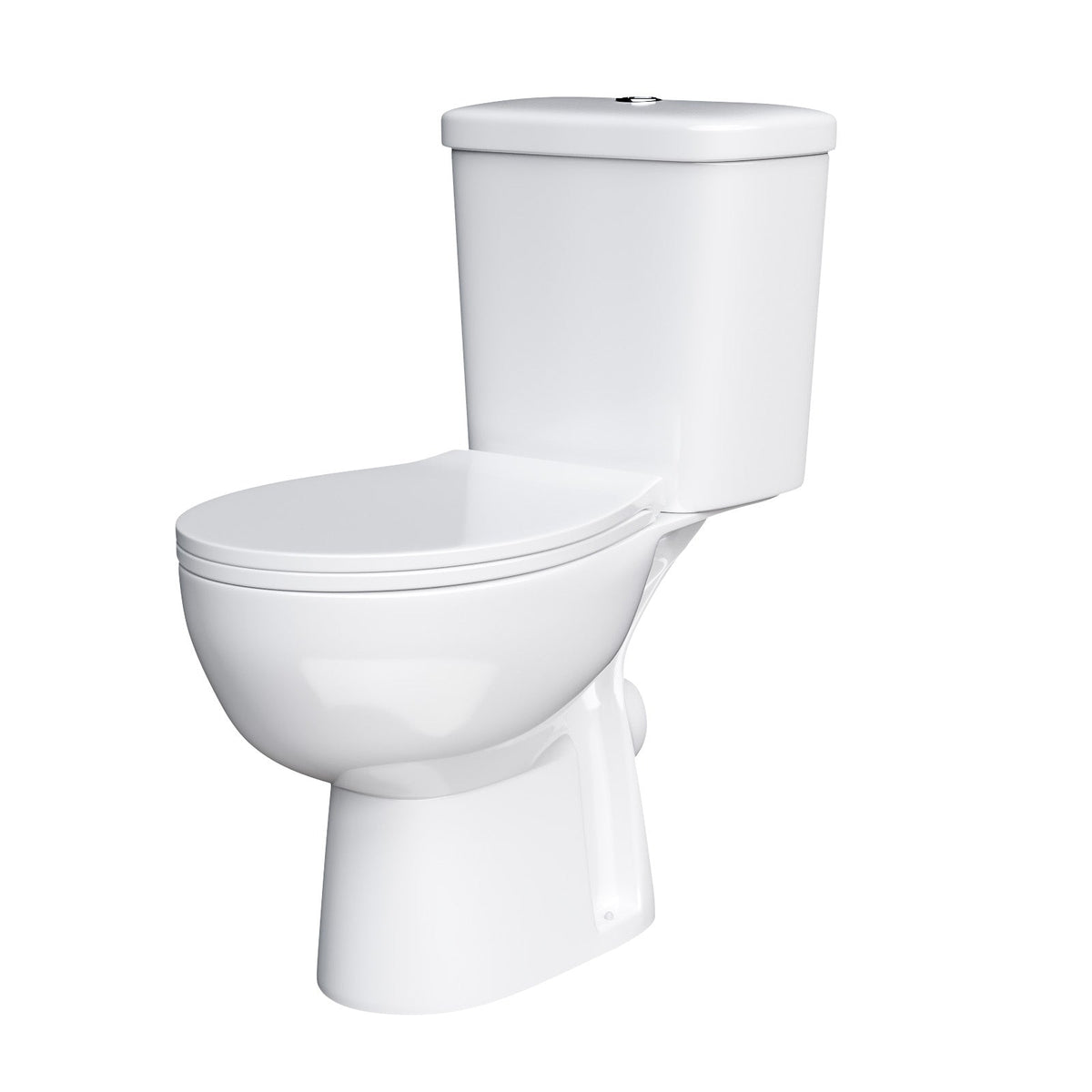 Close Coupled Toilet Bathroom Rimless WC Pan & Toilet Seat & Cistern