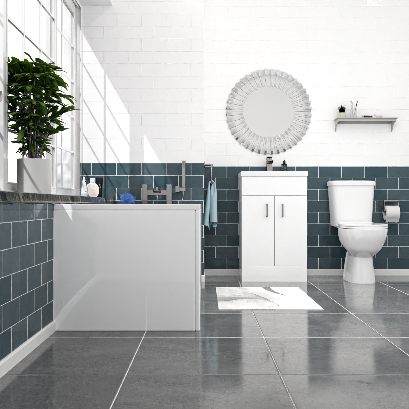 Nanuya 500mm Floorstanding Basin Vanity Toilet Round Bath Front & End Panel