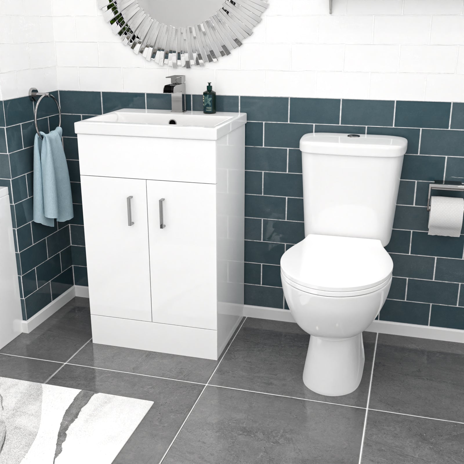 Nanuya 500mm Floorstanding Basin Vanity Toilet Round Bath Front & End Panel