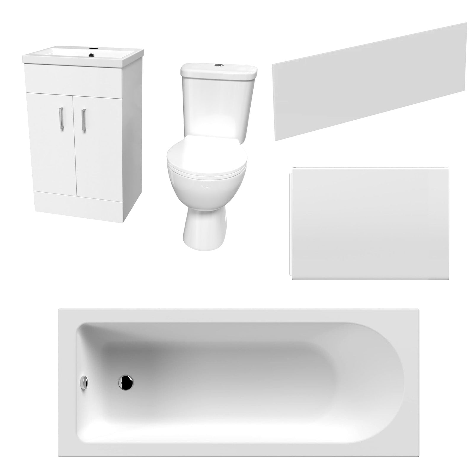 Nanuya 500mm Floorstanding Basin Vanity Toilet Round Bath Front & End Panel