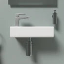 White Round Close Coupled Toilet with Cloakroom LH 360mm Wall Hung Basin