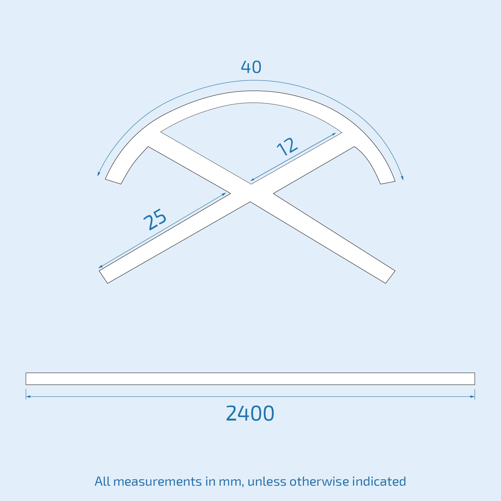 External Corner Cladding Fixing White Trim 2400mm X 10mm