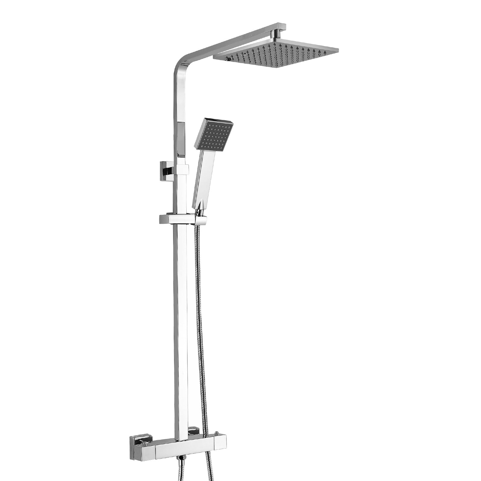 Ellen L-Shaped Shower Bath with Vanity Unit, Rimless Toilet, Taps & Shower