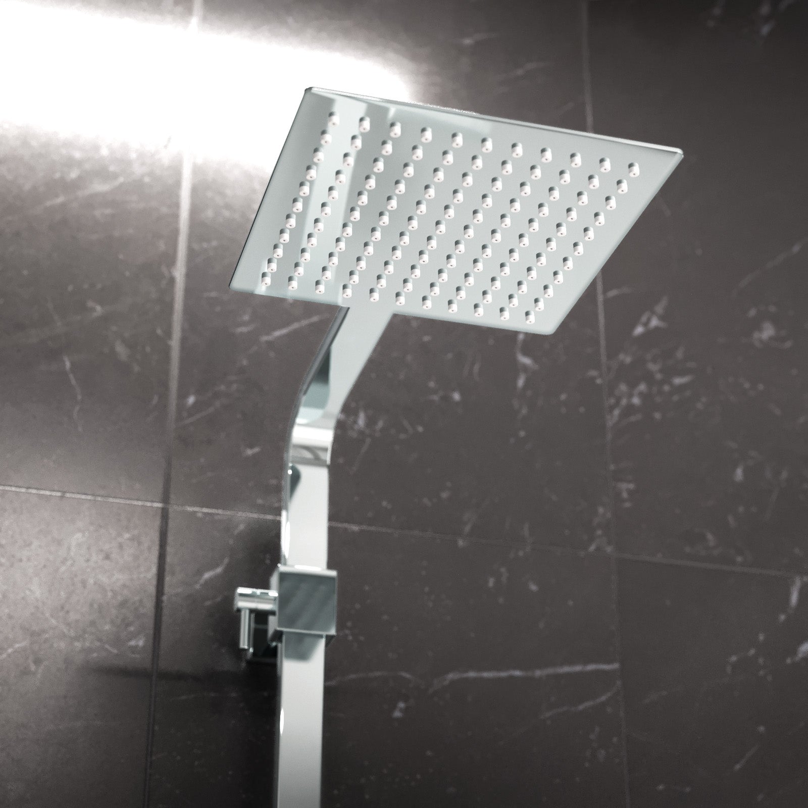 Modern Square Exposed Thermostatic Mixer Shower Set Shower Head and Handheld