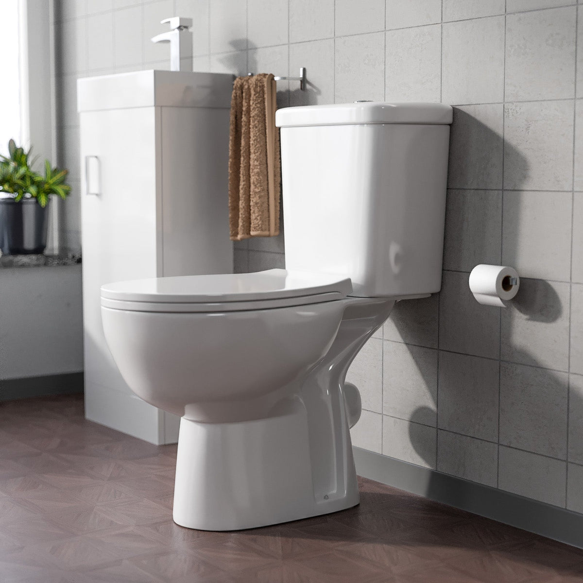 Graham Close Coupled Round Toilet With Soft Close Seat White