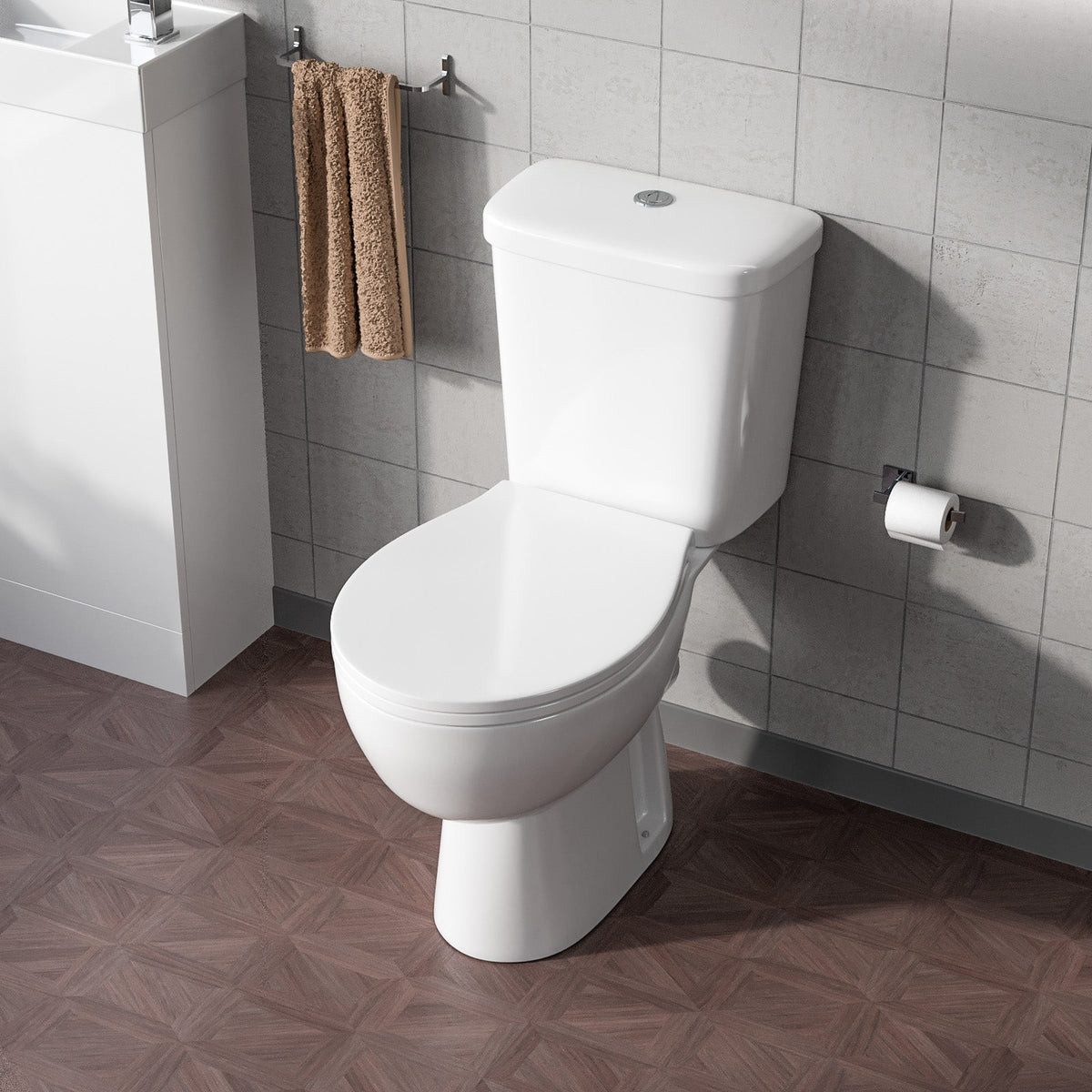 Graham Close Coupled Round Toilet With Soft Close Seat White