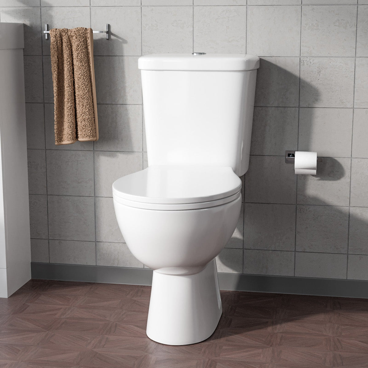 Graham Close Coupled Round Toilet With Soft Close Seat White
