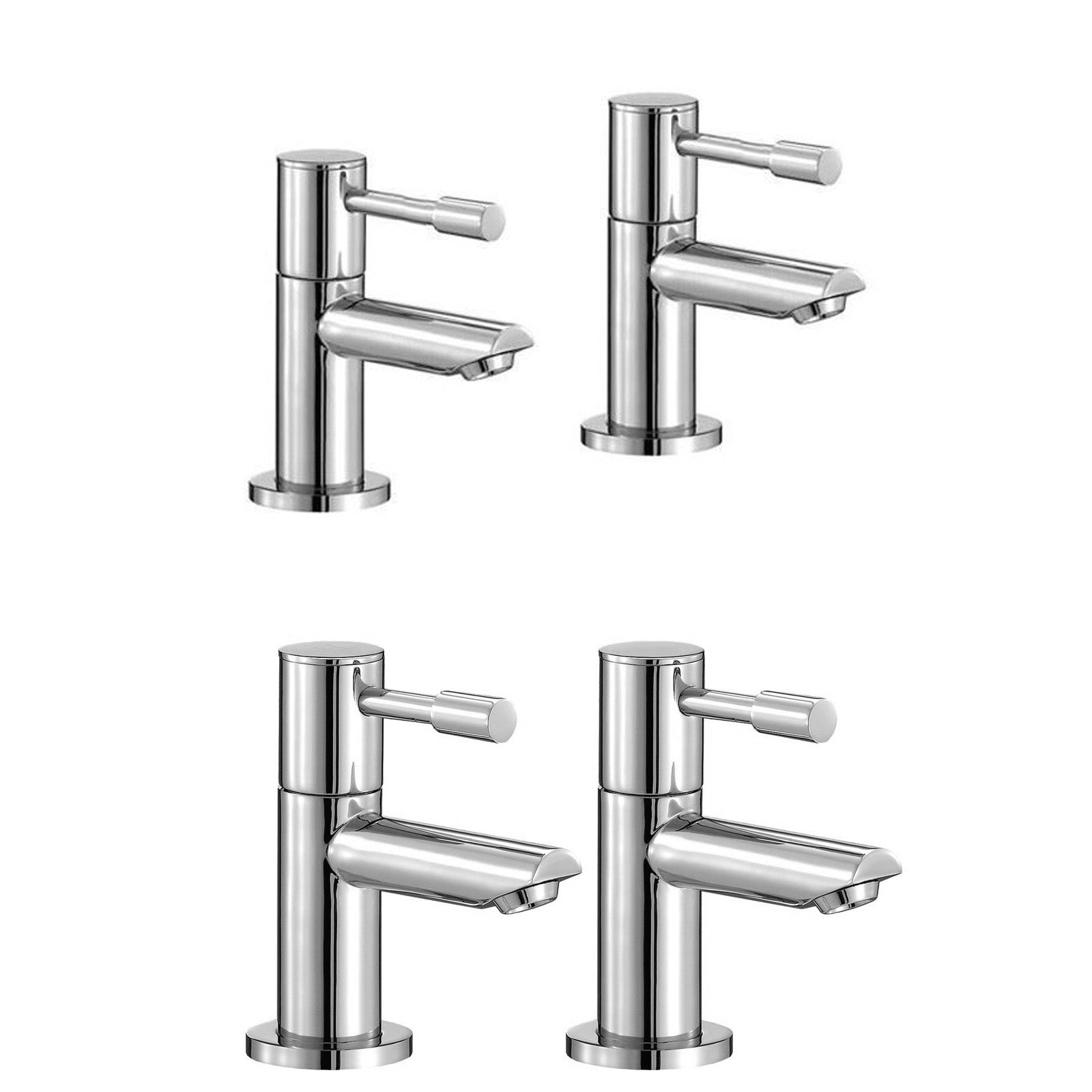 Marc Chrome Modern Set Of Twin Basin Taps & Twin Bath Filler Taps