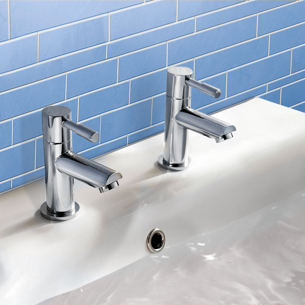 Marc Cloakroom Chrome Single Pair Of Hot And Cold Basin Sink Taps