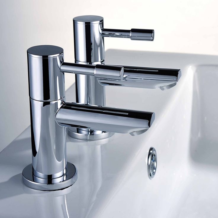 Marc Modern Set Of Twin Hot & Cold Basin Taps And Twin Bath Filer Taps