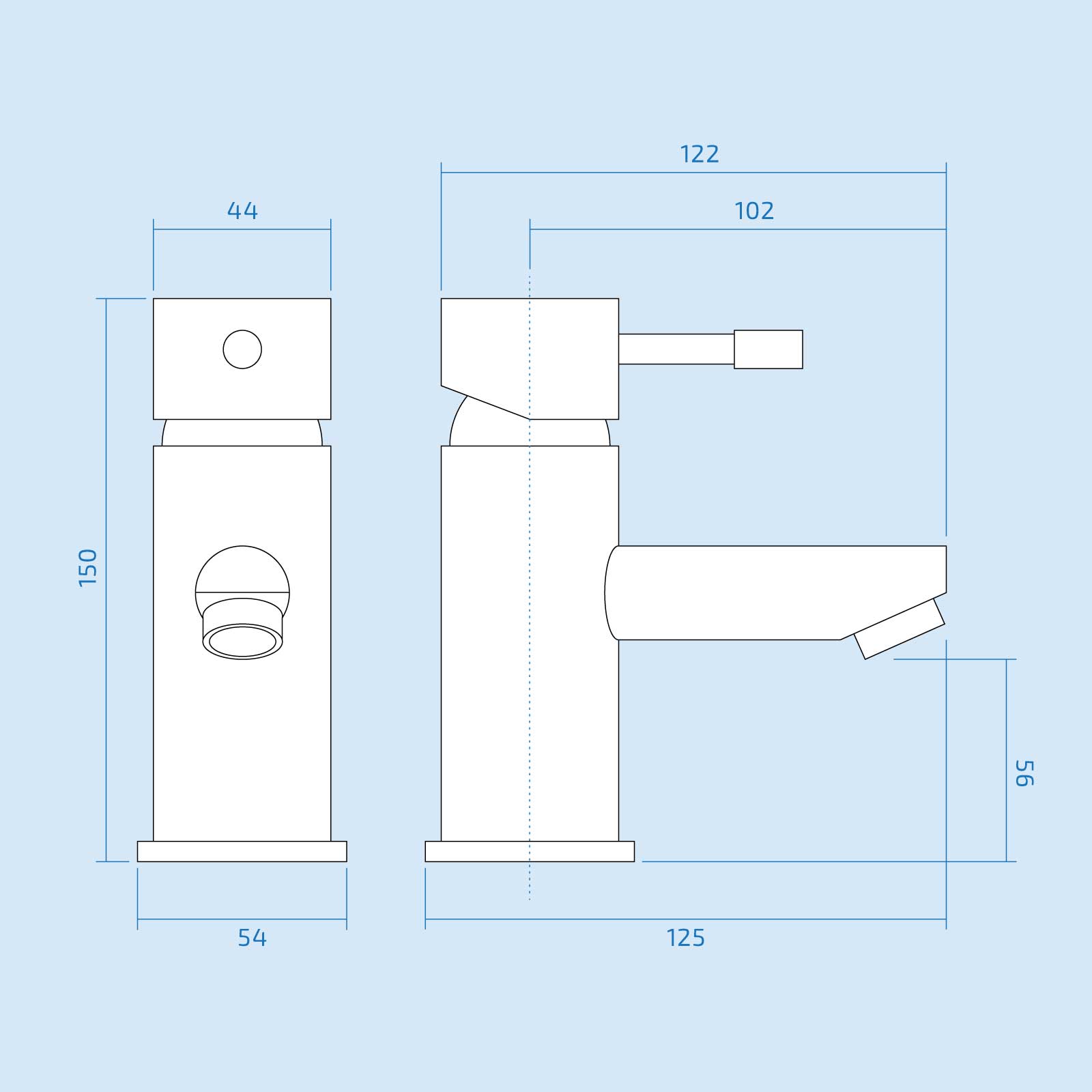 Marc Modern Chrome Cloakroom Basin Single Lever Mixer Tap With Waste