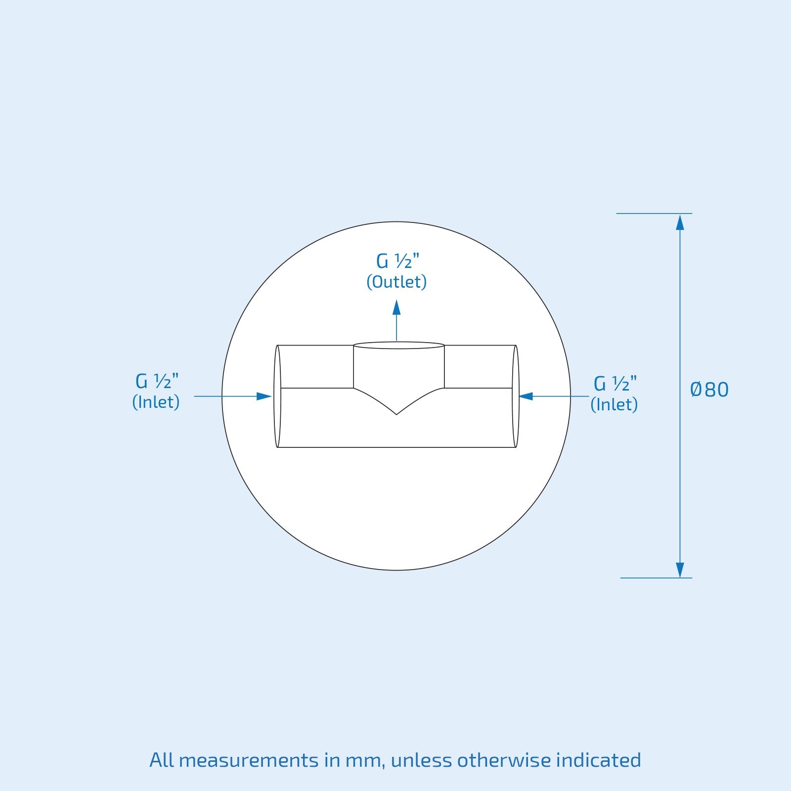 Apex Wall Mounted Round Concealed Manual Mixer Valve 1/2" Hot And Cold