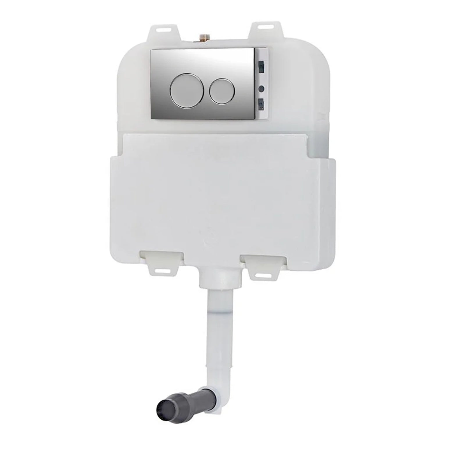 Dual Flush Concealed Cistern and Chromed Round Flush Plate