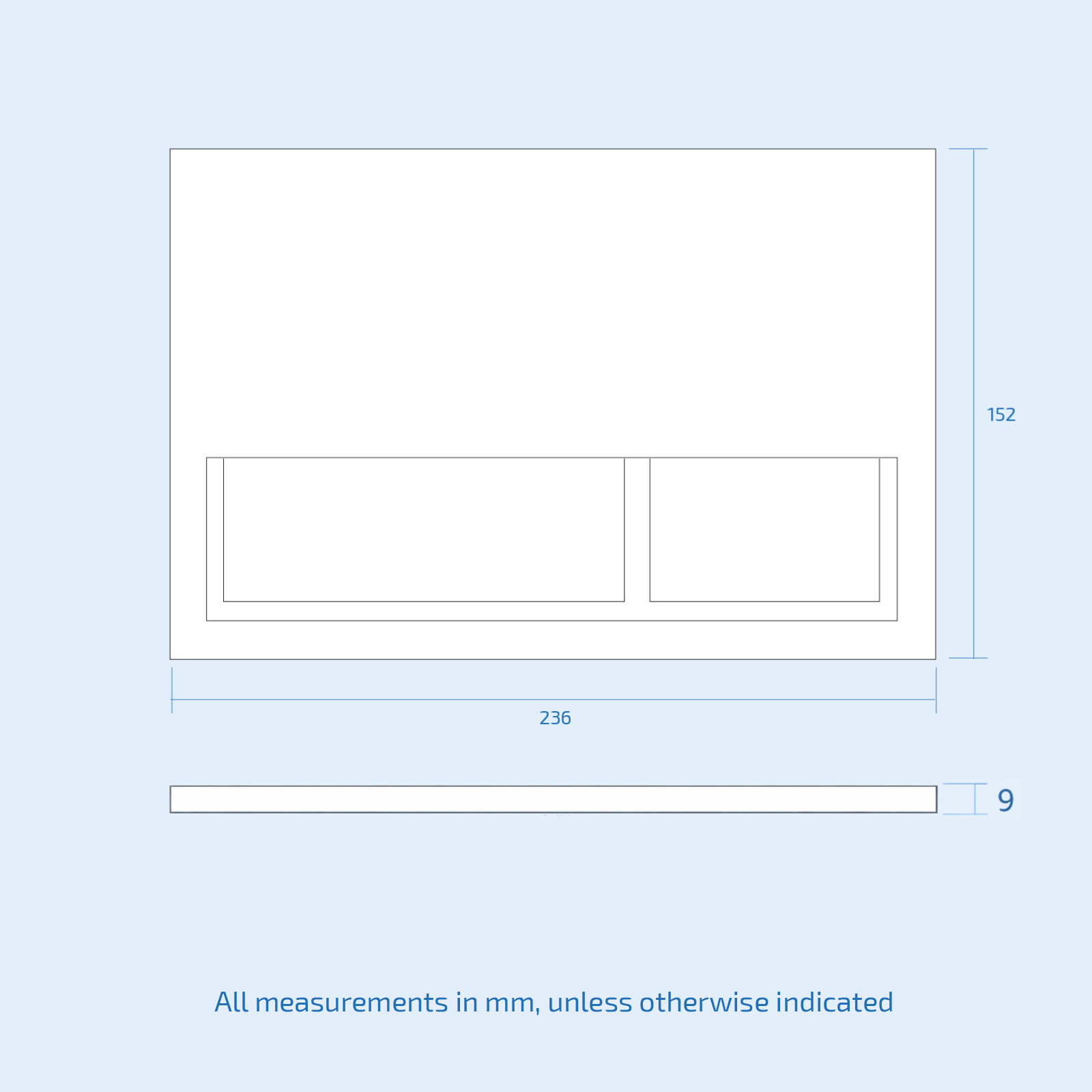 Chrome Square Button Flush Plate