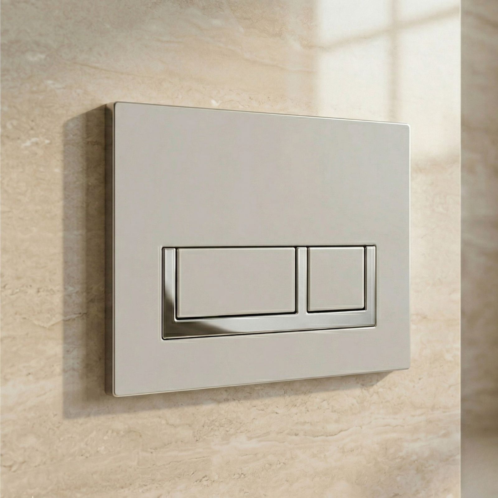 Modern Chrome Square Button Flush Plate - 236 x 152mm Flush Plate