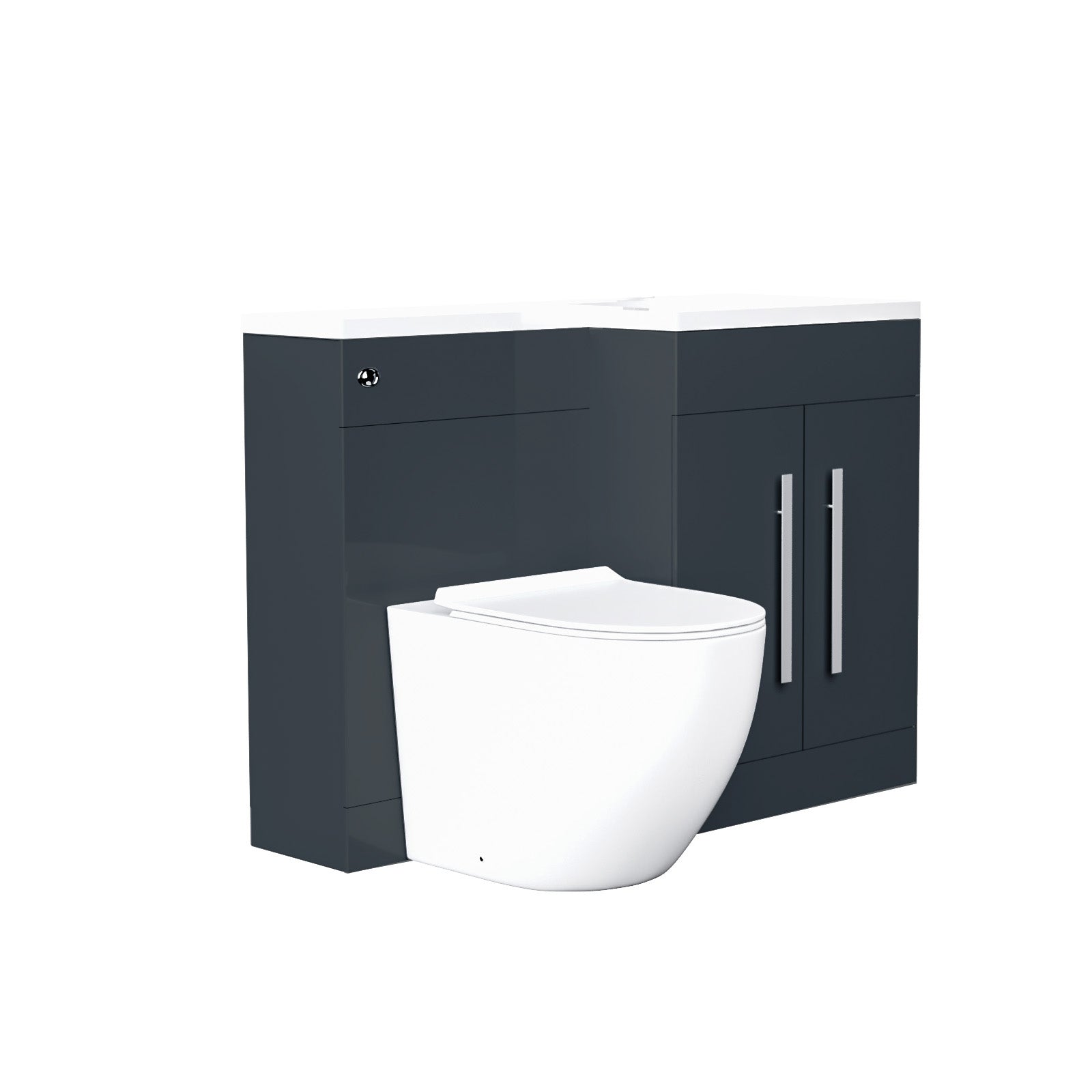 Aric 1100mm RH Freestanding Grey Vanity with BTW Toilet, WC and Basin