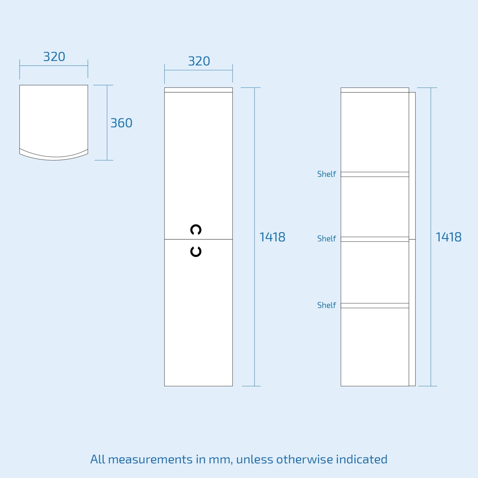 Dene 1100mm RH White Vanity with BTW Toilet, WC, Basin and Wall Hung Cabinet
