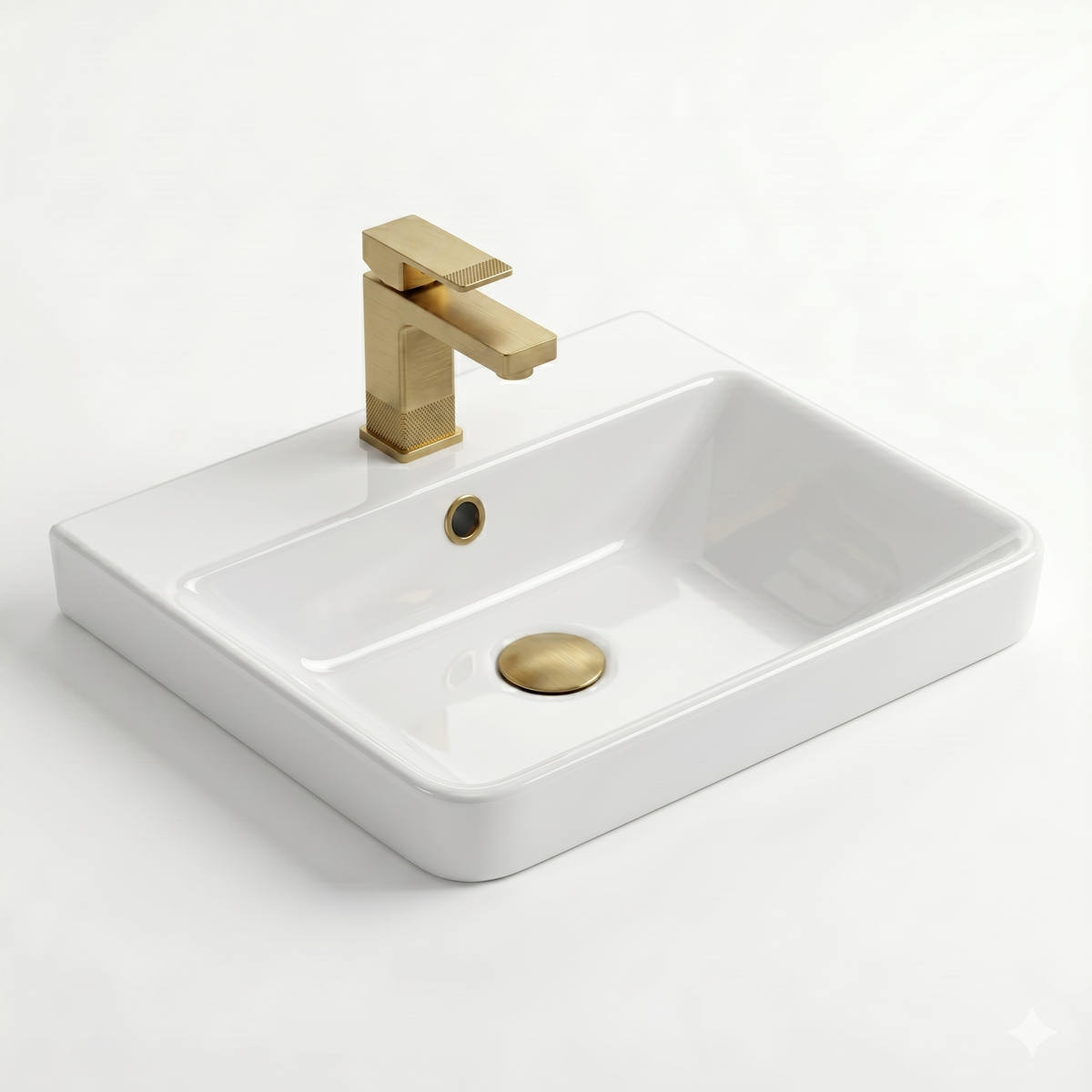 Kartell Options 24 500mm White 2 Drawer Vanity Unit & 500mm Rectangular Floorstanding Basin with handles