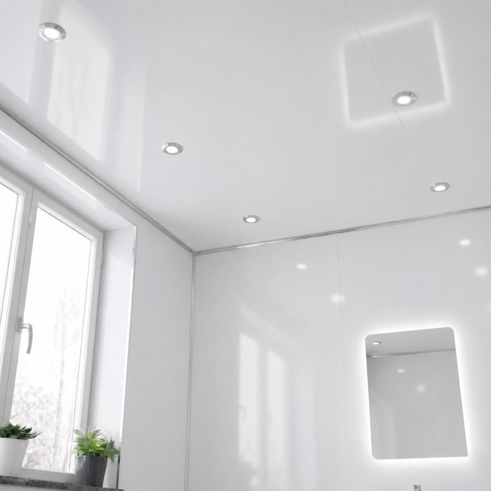 Gloss White PVC Ceiling Panel/Shower Wall Panel 250mm X 2700mm X 5mm (Pack Of 4)