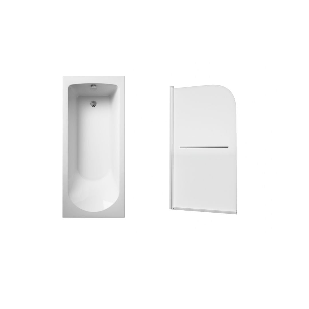 Harris 1700 x 700mm Round Single Ended Bath & Legs White