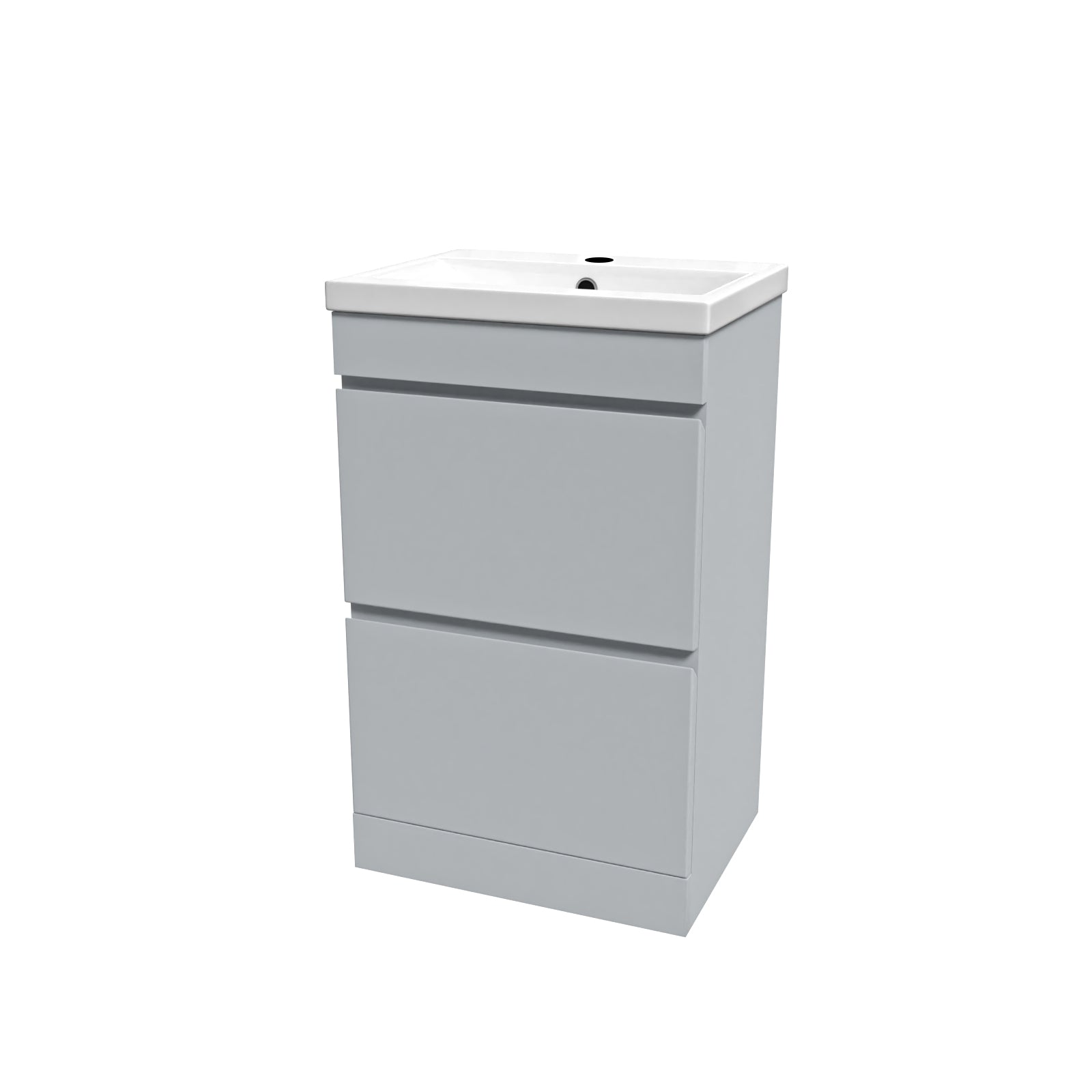 Alaska Matte Grey 500mm 2 Drawer Floorstanding Vanity Cabinet and Basin