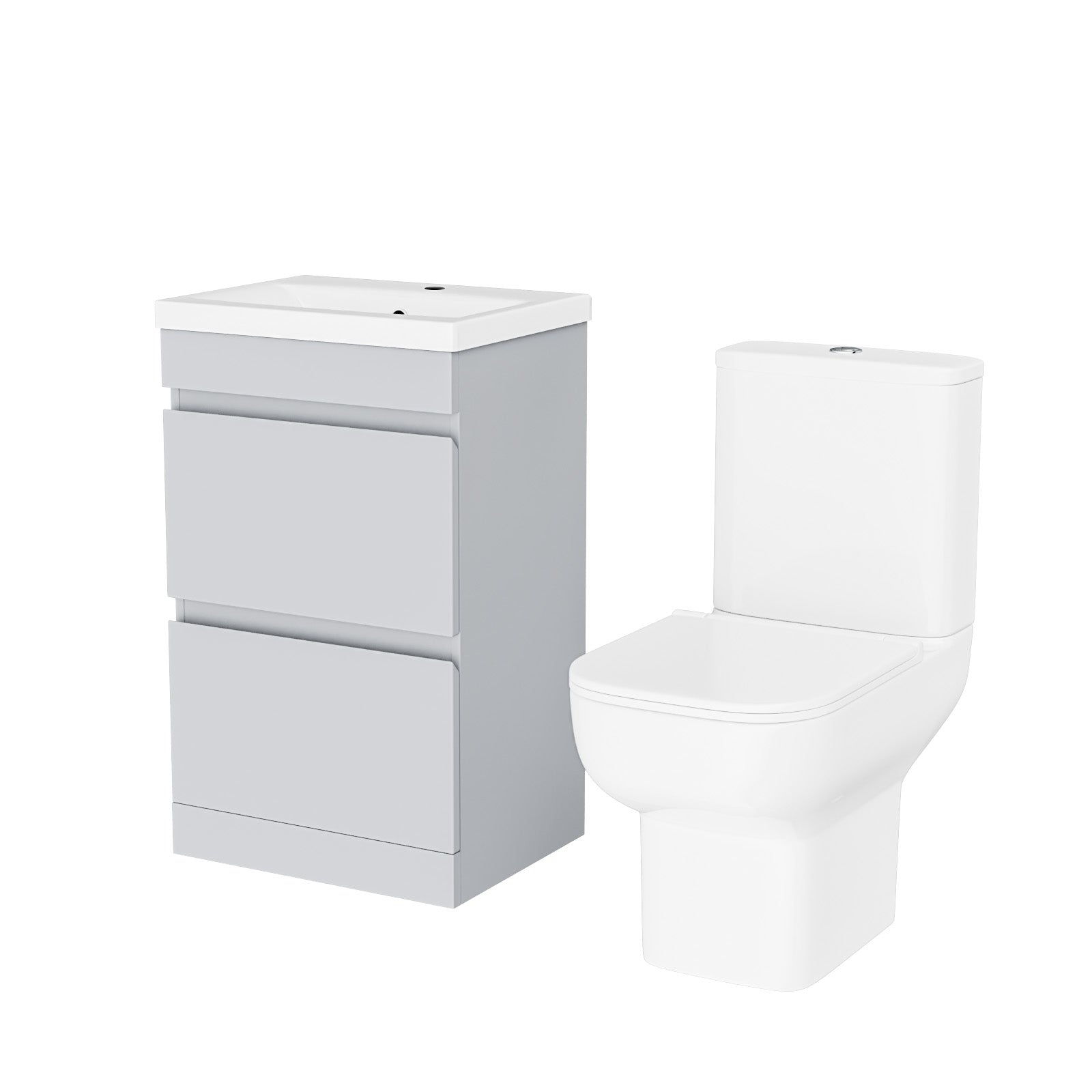 Alaska 500mm Matte Grey Drawers Basin Vanity Unit & Close Coupled Toilet