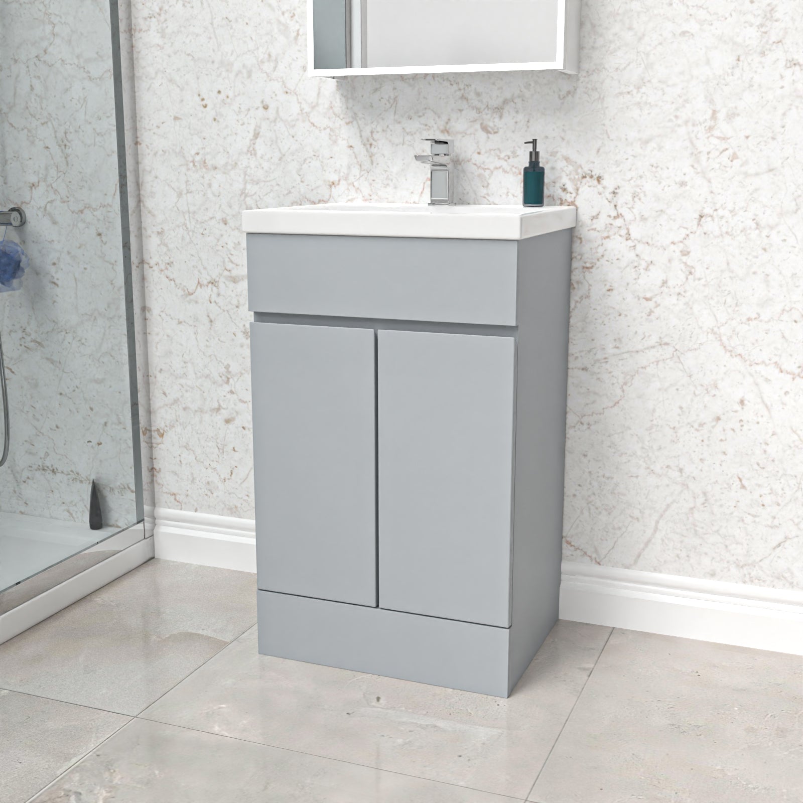Alaska Matte Grey 500 mm Freestanding Basin Vanity Unit