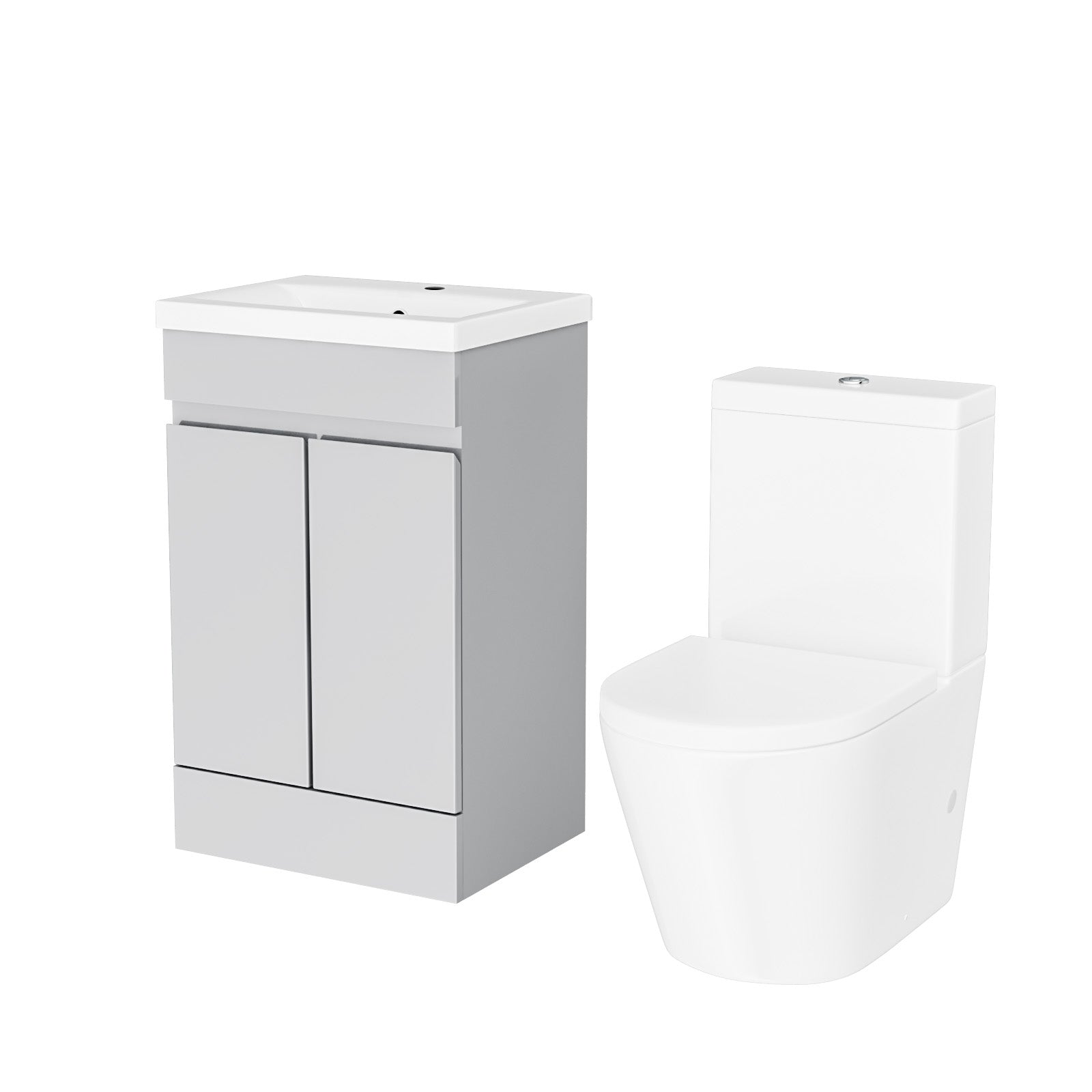 Alaska Matte Grey 500mm Freestanding Basin Vanity & Close Coupled Toilet