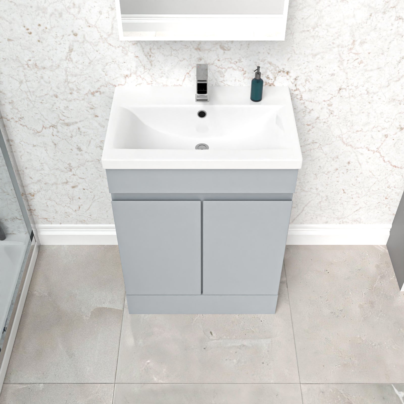 Alaska Matte Grey 600mm Freestanding Basin Vanity Unit
