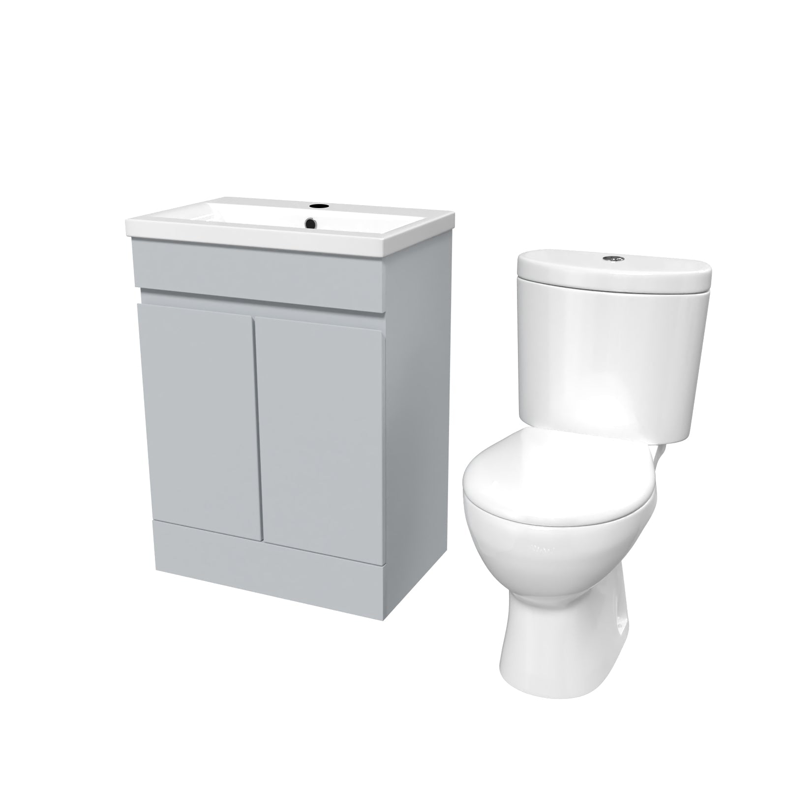 Alaska 600mm Matte Grey Basin Vanity & Close Coupled Toilet